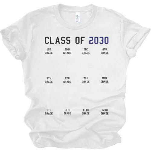 Class Of 2030 Graduation T-Shirt With Space For Handprints Unisex Jersey T-Shirt - Best Gift Smart