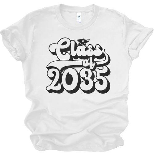 Class Of 2035 Senior Retro 2035 Grad Graduate Graduation Unisex Jersey T-Shirt - Best Gift Smart