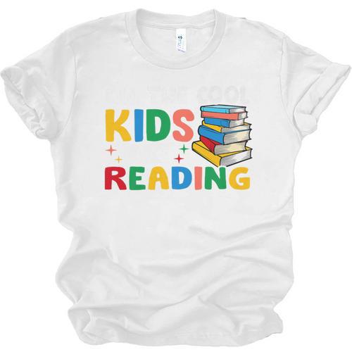 All The-Cool Kids Are Reading Teacher Book Lover Librarian Premium Unisex Jersey T-Shirt - Bookorys CA