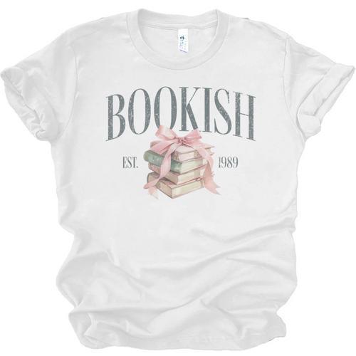 Coquette Bow Book Lover Bookish Coquette Aesthetic Reading Unisex Jersey T-Shirt - Bookorys