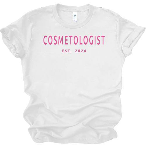 Cosmetologist Est 2024 Graduation Beauty School Cosmetology Unisex Jersey T-Shirt - Best Gift Smart