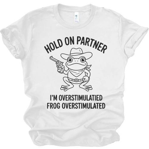 Cowboy Frog Overstimulated Western Meme Introverts Unisex Jersey T-Shirt - Raresse