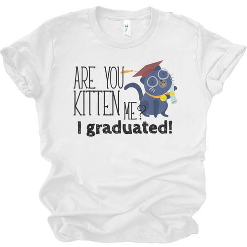 Cute Graduation Cat Masters High School T-Shirt For Men Women Kids Unisex Jersey T-Shirt - Best Gift Smart