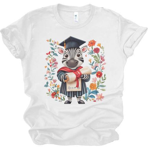 Cute Graduation Zebra Holding Diploma T Shirt Unisex Jersey T-Shirt - Best Gift Smart