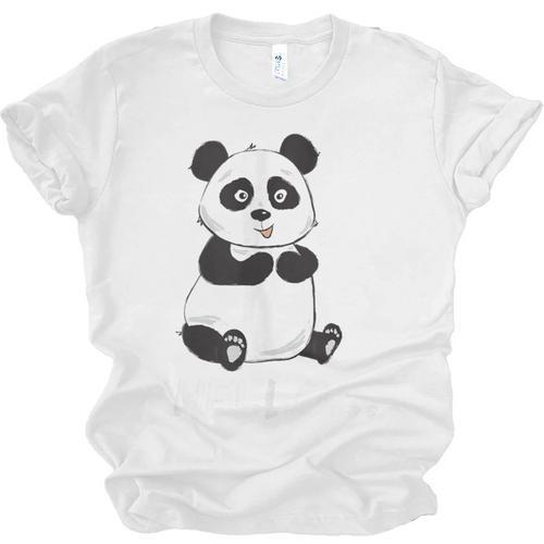 Cute Introvert Vibes – Panda Hello & Goodbye Unisex Jersey T-Shirt - Raresse