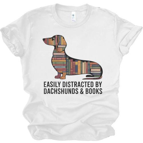 Dachshund Dog Dachshund Decor Books Nerds Dachshund Unisex Jersey T-Shirt - Bookorys