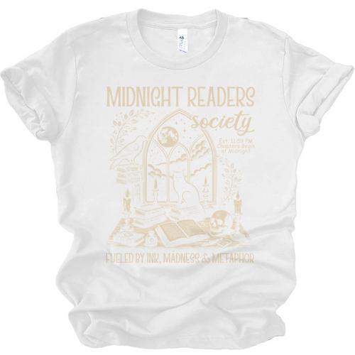 Dark Romance Book Lover Midnight Reading Readers Society Unisex Jersey T-Shirt - Bookorys CA