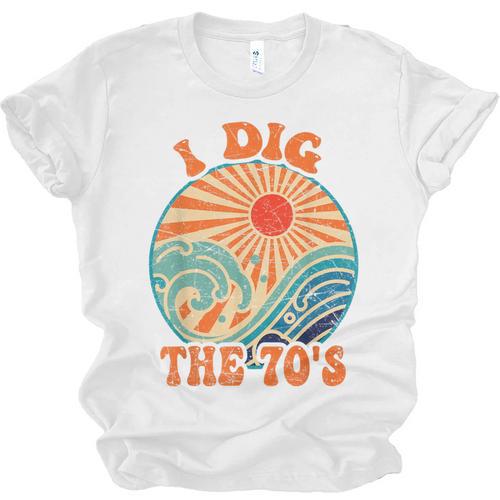 I Dig The 70s Aesthetic Nostalgia 1970's Retro 70s Party Unisex Jersey T-Shirt - Figerry