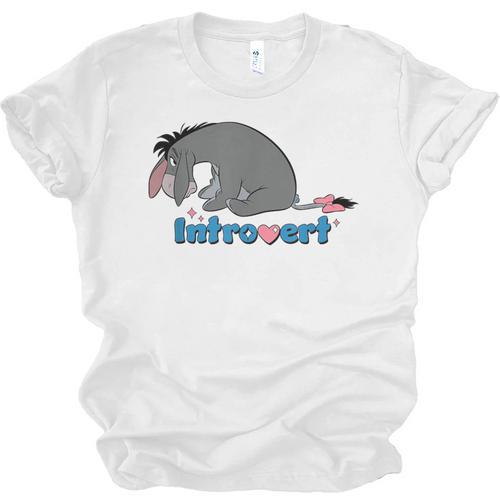 Disney Winnie The Pooh Introvert Eeyore Logo Unisex Jersey T-Shirt - Raresse