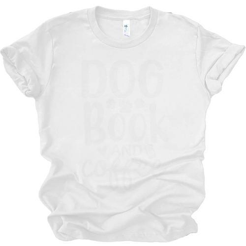 Dog Book And Coffee Fun Typographic Premium Tri-Blend Unisex Jersey T-Shirt - Bookorys DE