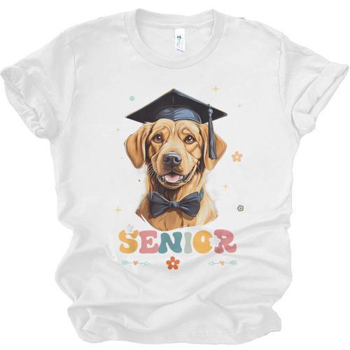 Dog Class Of 2024 Graduation Senior 2024 Men Women Girls Kids Unisex Jersey T-Shirt - Best Gift Smart