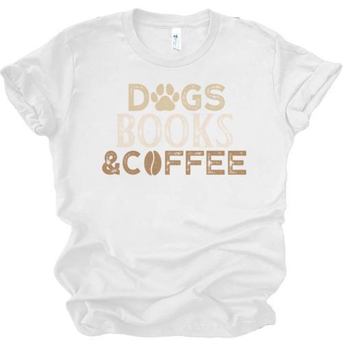 Dogs Books & Coffee Unisex Jersey T-Shirt - Bookorys