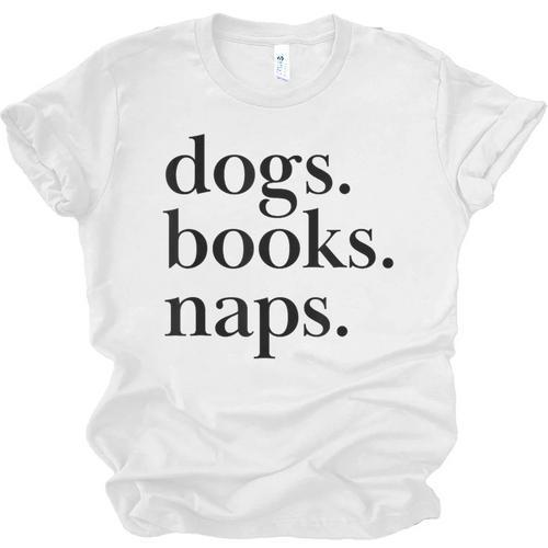 Dogs Books Naps Lovers Unisex Jersey T-Shirt - Bookorys CA