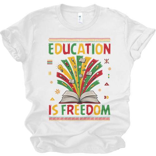 Education Is Freedom Books Lover History Month Unisex Jersey T-Shirt - Bookorys