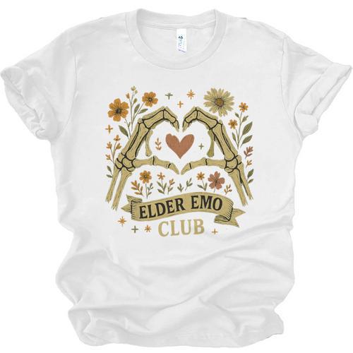 Elder Emo Club Skeleton Hands Heart Nostalgia Premium Tri-Blend Unisex Jersey T-Shirt - Figerry
