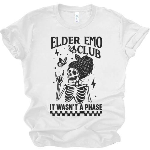Elder Emo Club Skeleton Nostalgia It Wasn't a Phase Mom Unisex Jersey T-Shirt - Figerry