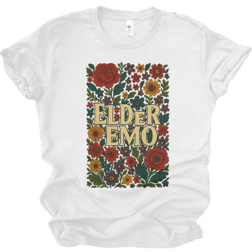 Elder Emo Floral Gothic Vintage Nostalgia Premium Tri-Blend Unisex Jersey T-Shirt - Figerry