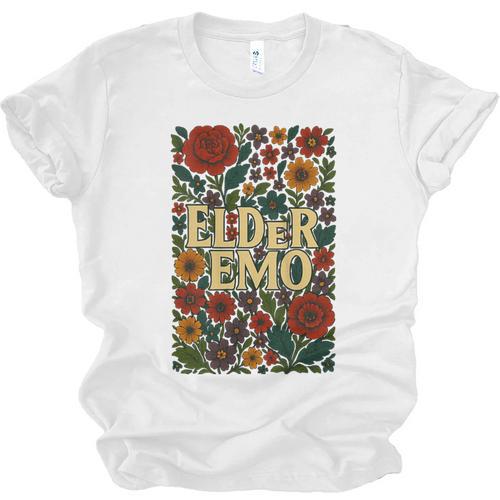 Elder Emo Floral Gothic Vintage Nostalgia Unisex Jersey T-Shirt - Figerry