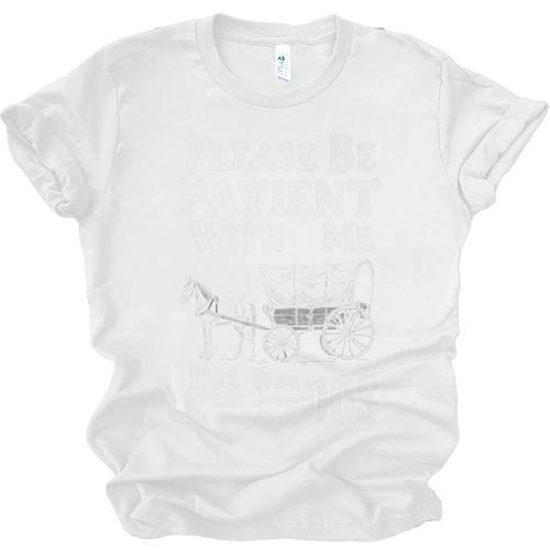 Endearing Wagon Humor Please Be Patient I'm From The 1900s Premium Unisex Jersey T-Shirt - Figerry