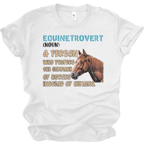Equinetrovert Definition Equine Horse Riding Introvert Unisex Jersey T-Shirt - Raresse