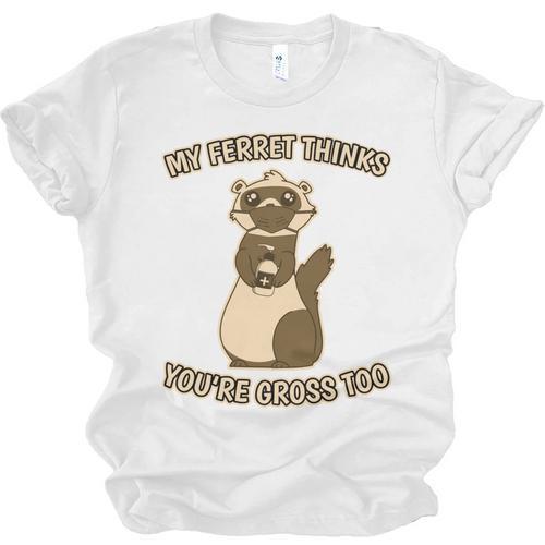 Ew People Ferret Saying Mask Introvert Ferrets Unisex Jersey T-Shirt - Raresse