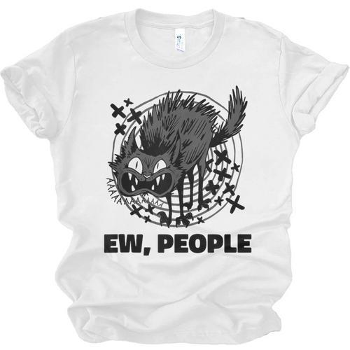Ew People Introvert Cat Lover Crazy Cats Lady Unisex Jersey T-Shirt - Raresse