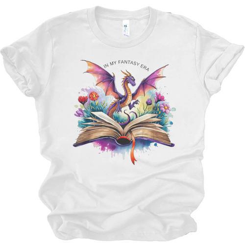 In My Fantasy Era Magic Dragon Book Unisex Jersey T-Shirt - Bookorys AU