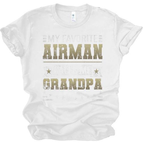 My Favorite Airman Calls Me Grandpa Airman Graduation Premium Unisex Jersey T-Shirt - Best Gift Smart