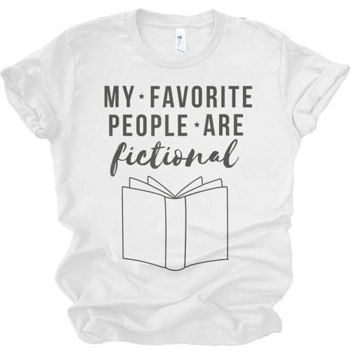 My Favorite People Are Fictional Book Reader Lover Unisex Jersey T-Shirt - Bookorys