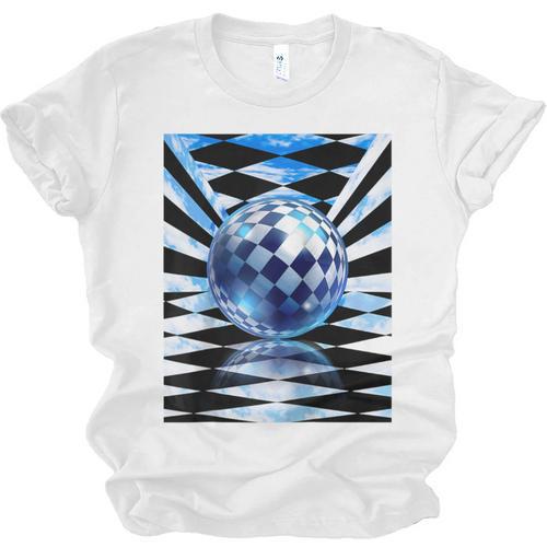 Frutiger Aero Aesthetic Tech Checkered Room Orb Sky Raglan Baseball Tee Unisex Jersey T-Shirt - Figerry
