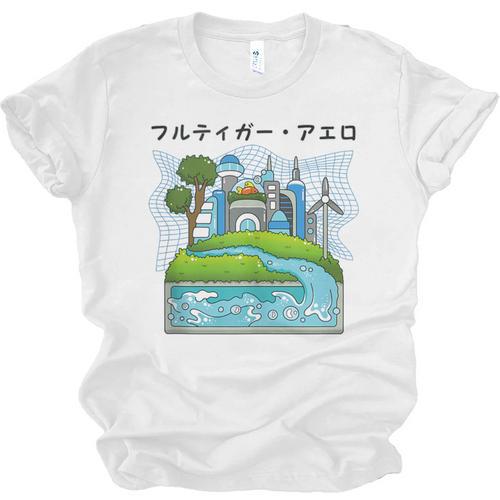 Future City Wind Power Frutiger Aero Y2K Style Ocean Unisex Jersey T-Shirt - Figerry