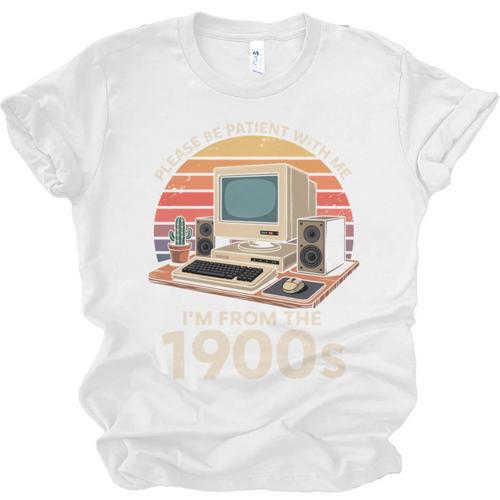 Geek Please Be Patient I'm From The 1900s Retro Computer PC Unisex Jersey T-Shirt - Figerry