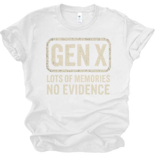 Gen X Lots Of Memories No Evidence Retro Nostalgia Premium Tri-Blend Unisex Jersey T-Shirt - Figerry