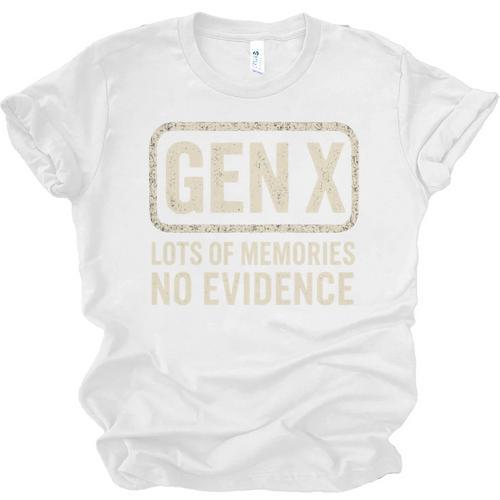 Gen X Lots Of Memories No Evidence Retro Nostalgia Unisex Jersey T-Shirt - Figerry
