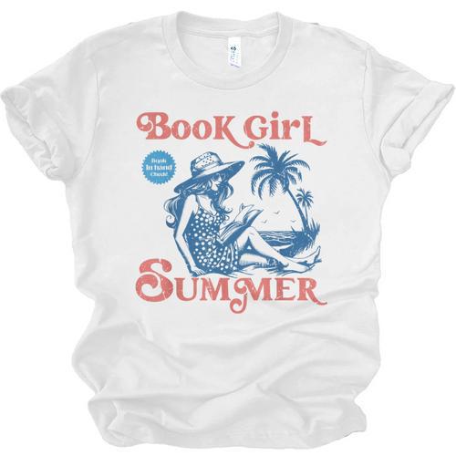 Girl Reading Book Summer Beach Vacation For Book Lover Unisex Jersey T-Shirt - Bookorys DE
