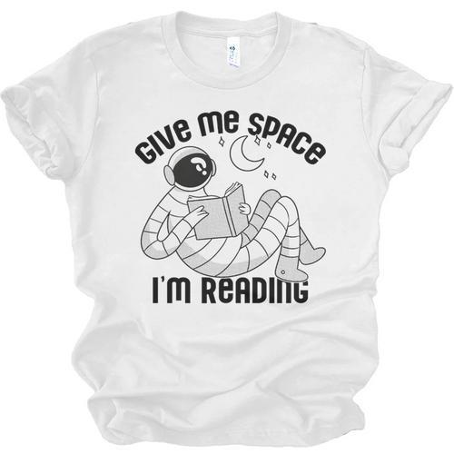 GIVE ME Space I'm Reading Kids Astronaut Book Reader Meme Premium Tri-Blend Unisex Jersey T-Shirt - Bookorys CA