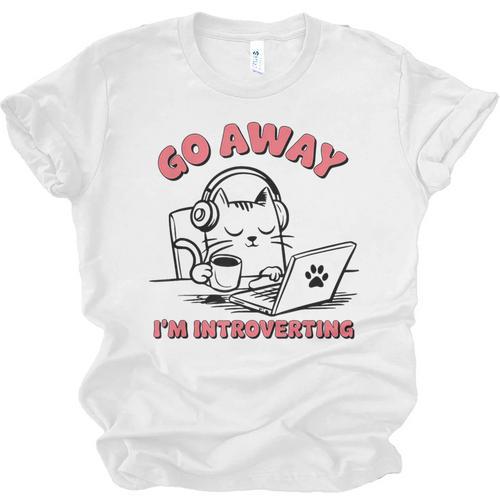 Go Away I´m Introverting Stay Home Socially Awkward Unisex Jersey T-Shirt - Raresse