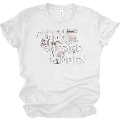 Going Outside Is Hard Saying For Introvert And Homebody Premium Tri-Blend Unisex Jersey T-Shirt - Raresse