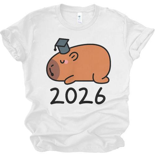 Grad Class Of 2026 Capybara Graduation Graduated Kids Unisex Jersey T-Shirt - Best Gift Smart