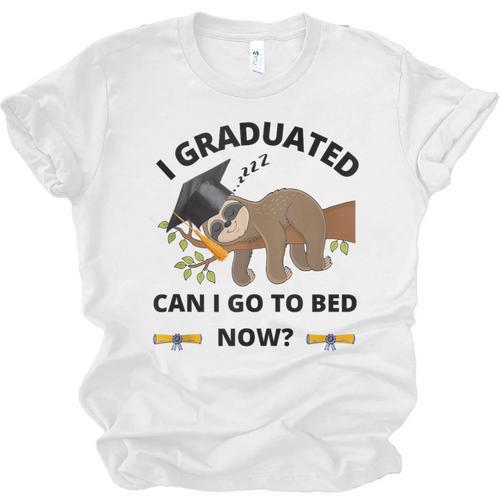 I Graduated Can I Go Back To Bed Sloth Graduation Cap Unisex Jersey T-Shirt - Best Gift Smart