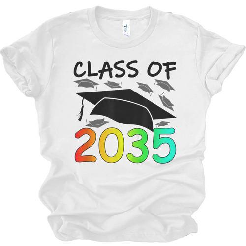 Graduation Class Of 2035 Hand Prints Space Pre-K -12th Grade Unisex Jersey T-Shirt - Best Gift Smart