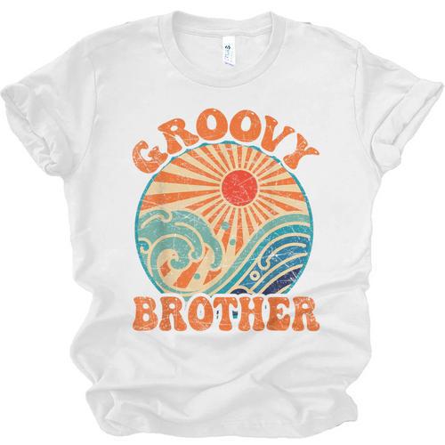 Groovy Brother 70s Aesthetic Nostalgia 1970's Retro Brother Unisex Jersey T-Shirt - Figerry