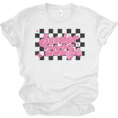 Groovy Senior Class Of 2026 Coquette Pink Bow Graduation Unisex Jersey T-Shirt - Best Gift Smart