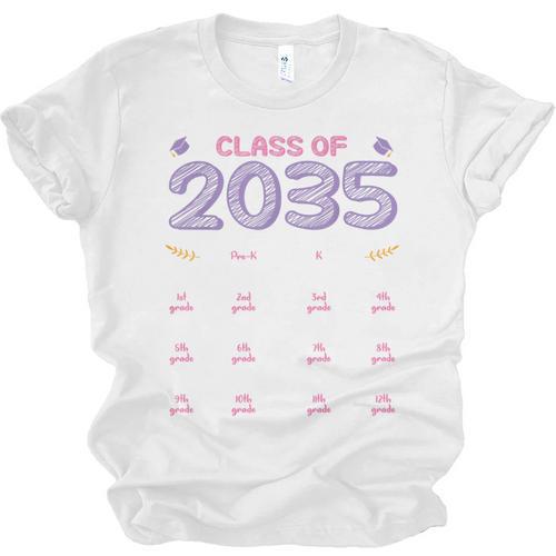 Grow With Me Graduation First Day Of School Class Of 2035 Unisex Jersey T-Shirt - Best Gift Smart