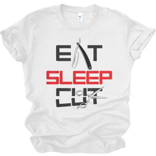 Haircutter Barber Eat Sleep Cut Barbering Graduation Unisex Jersey T-Shirt - Best Gift Smart