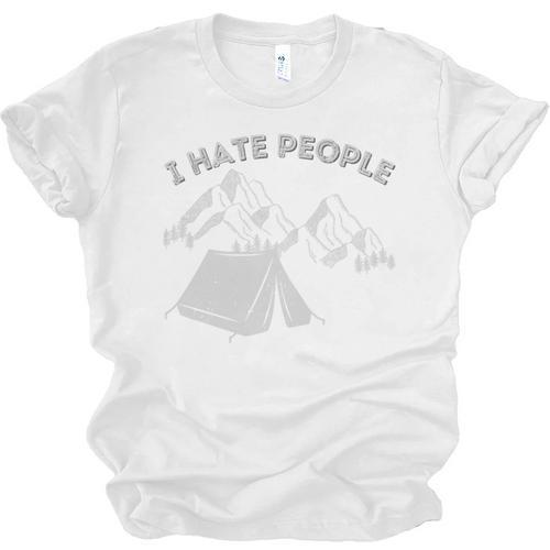 I Hate People Introvert Sarcastic I Love Camping Unisex Jersey T-Shirt - Raresse