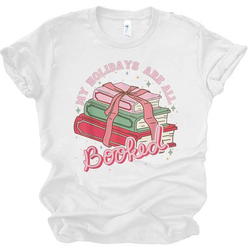 My Holidays Are All Booked Christmas Reading Books Bookish Unisex Jersey T-Shirt - Bookorys