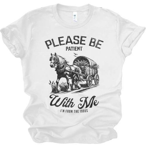 Horse Please Be Patient With Me I'm From The 1900s Premium Unisex Jersey T-Shirt - Figerry