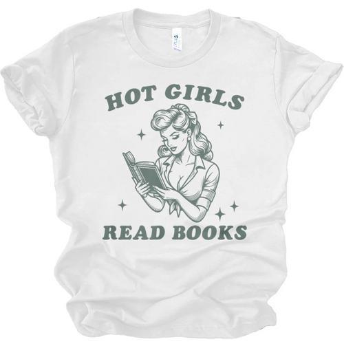 Hot Girls Read Books Bookish Booklover Christmas Unisex Jersey T-Shirt - Bookorys DE