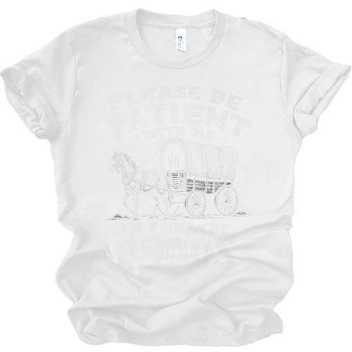 Humorous Wagon Plea Please Be Patient I'm From The 1900s Premium Unisex Jersey T-Shirt - Figerry